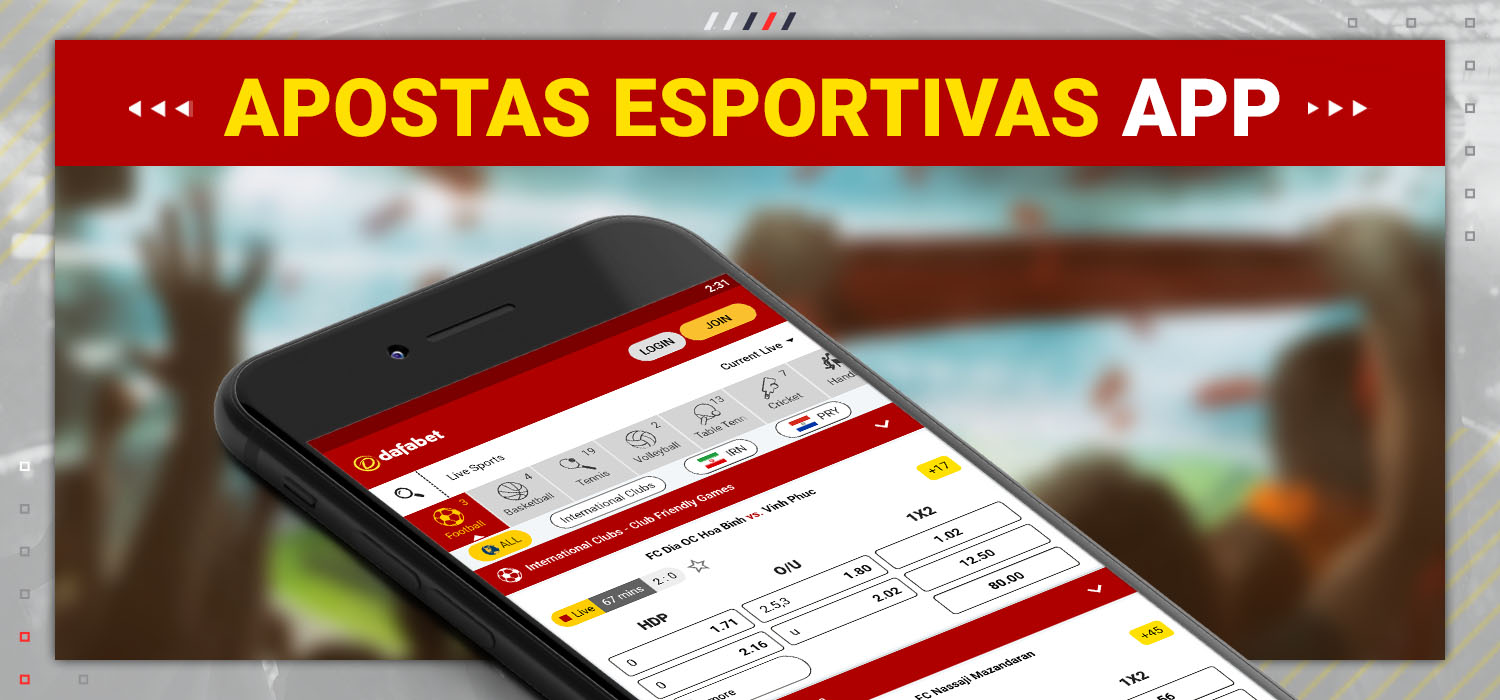 Faça apostas esportivas no aplicativo Dafabet.