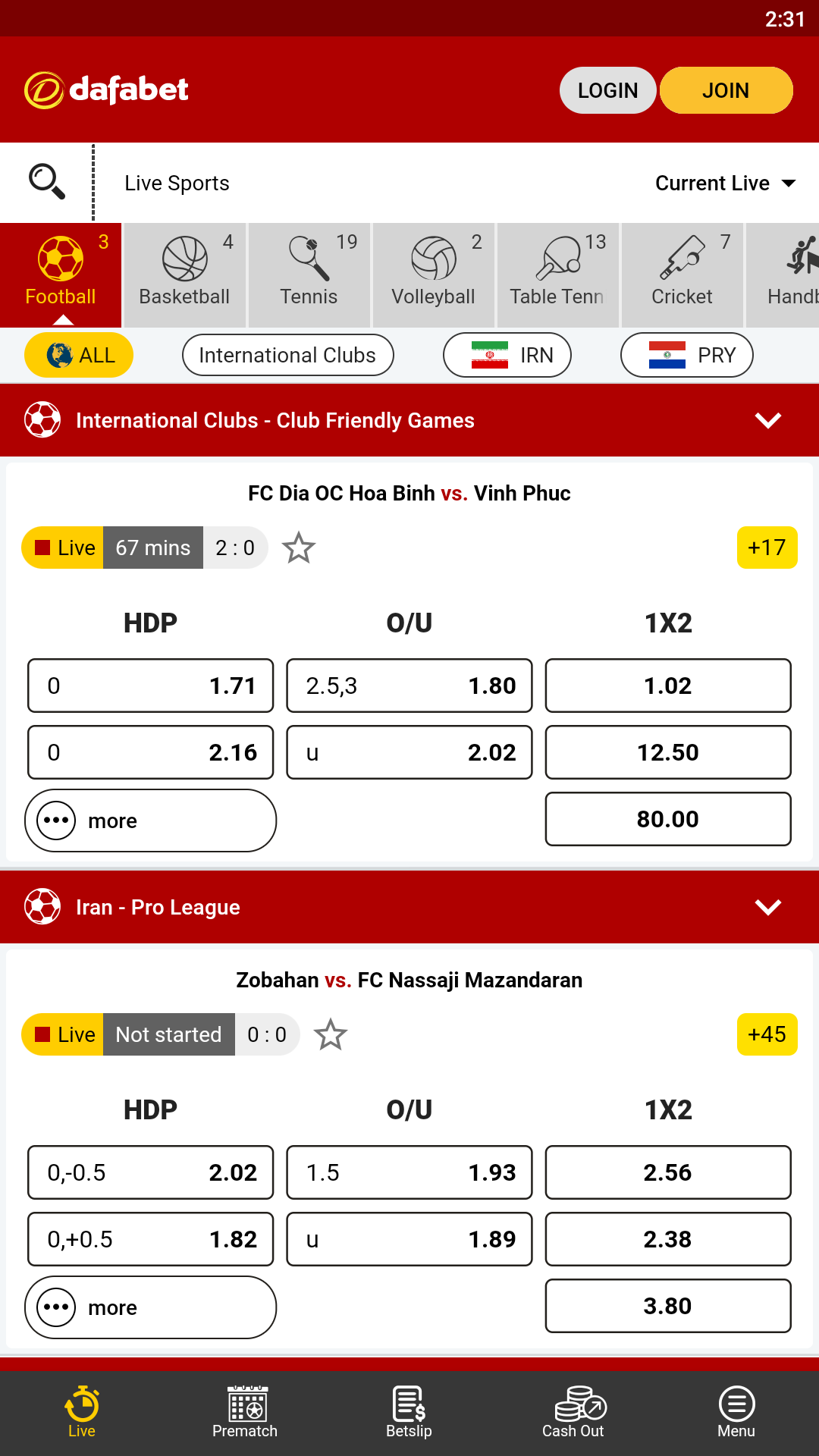 Aplicativo Dafabet para Android e iOS