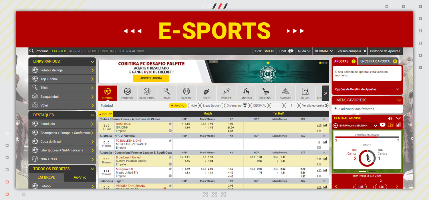 Ofertas de E-Sports da Dafabet.